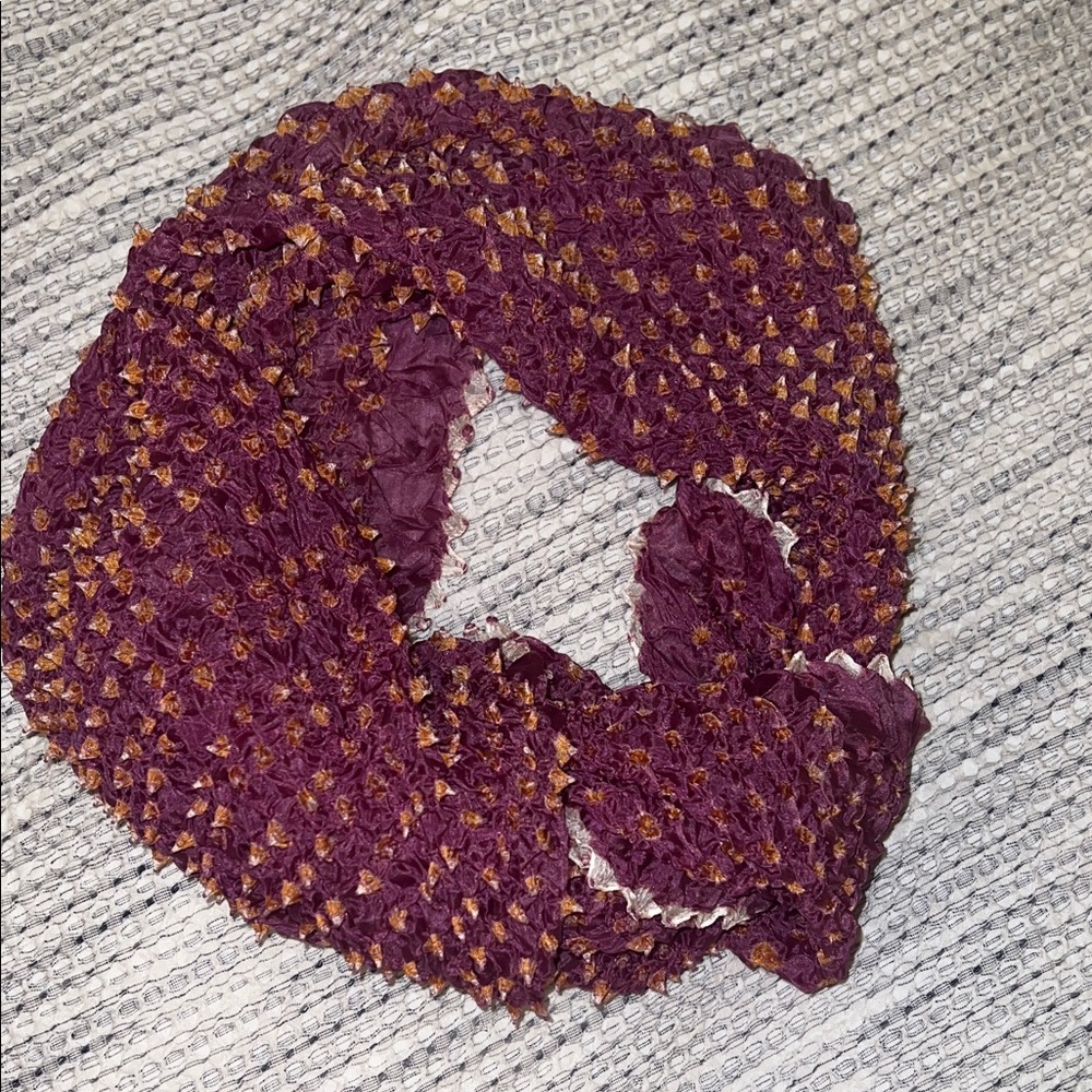 Textured Purple and Gold Women's Bandhani Scarf